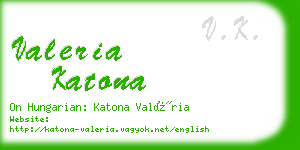 valeria katona business card